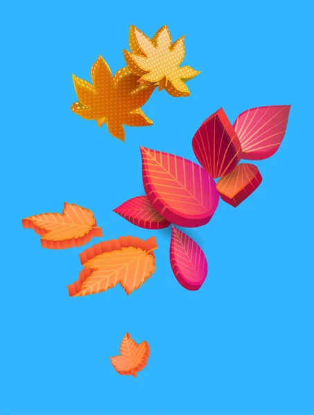 Güzel 3d yaprakları ile sonbahar arka plan. — Stok Vektör