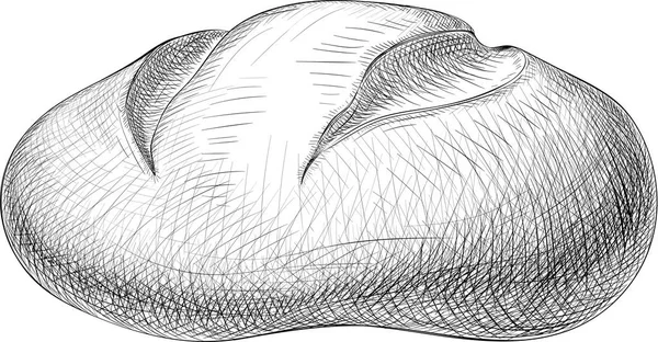 Pan de pan aislado sobre fondo blanco. — Archivo Imágenes Vectoriales