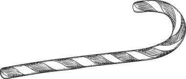 Dekoratif Noel şeker kamışı kroki.