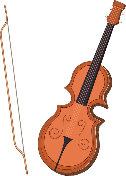 Violín aislado sobre fondo blanco. — Vector de stock