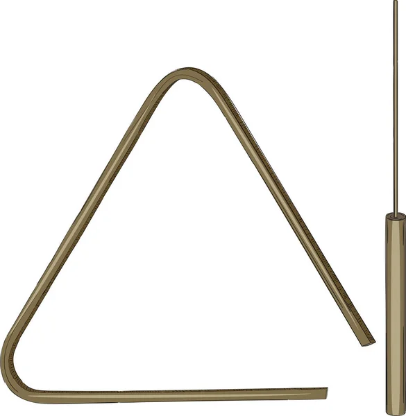 Instrumento Musical Triangular Isolado Sobre Fundo Branco Ilustração Vetorial — Vetor de Stock
