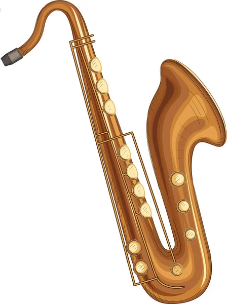 Saxofone isolado sobre fundo branco. — Vetor de Stock