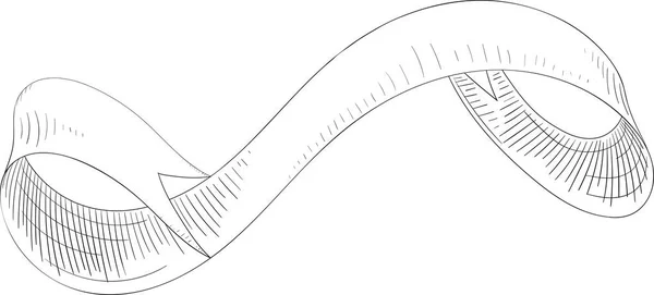 装飾的なペーパー リボン スケッチに分離ホワイト. — ストックベクタ