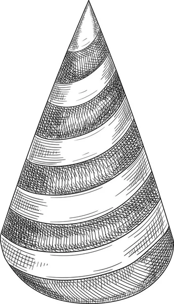 Desenho de boné de carnaval decorativo isolado em branco . — Vetor de Stock