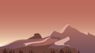 Düşük poli güzel dağ manzarası. Vektör çizim.