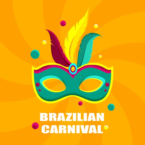 Fundo de carnaval laranja com máscara de cor . — Vetor de Stock