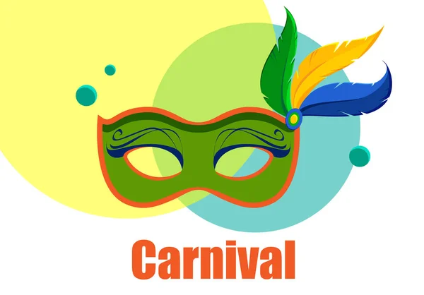 Weißer Karneval Hintergrund mit farbiger Maske. — Stockvektor