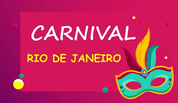 Fondo de carnaval Rio rosa con máscara de color . — Vector de stock