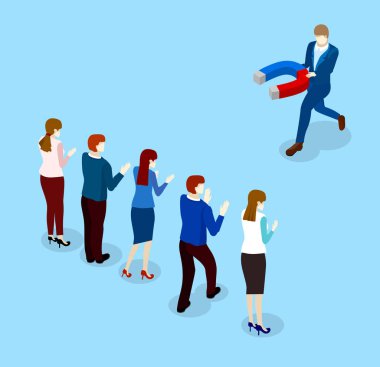 Adam ile mavi arka plan insanlar çekiyor.