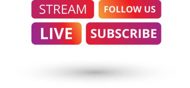 Beyaz arka plan üzerinde izole spektrum web düğmeleri.