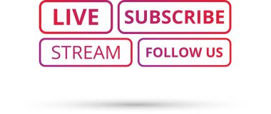 Beyaz arka plan üzerinde izole spektrum web düğmeleri.