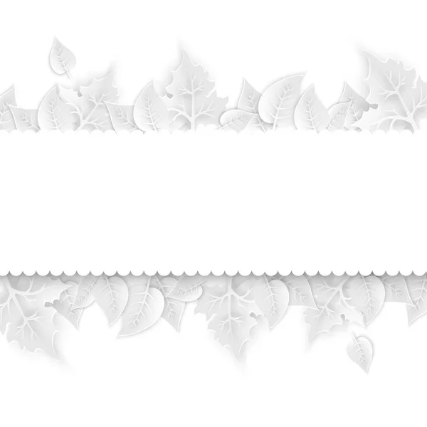White figured ecology background with paper art leaves.