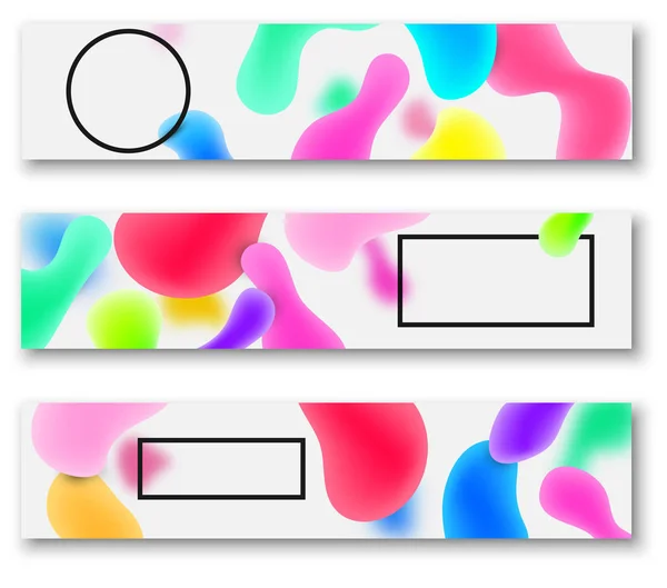 Weiße Banner mit abstrakten Aquarellflecken. — Stockvektor