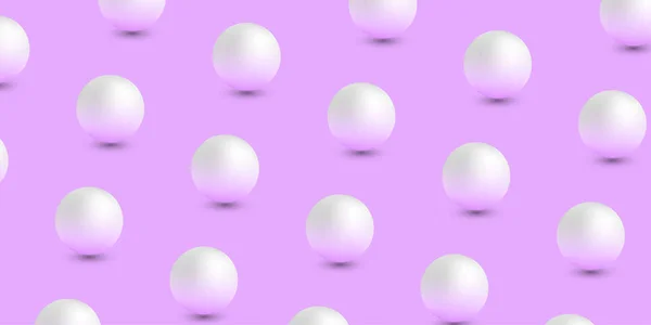 Fundo rosa com padrão de bolas 3d branco . —  Vetores de Stock