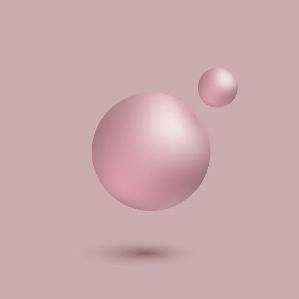 Fond rose avec des boules 3D . — Image vectorielle