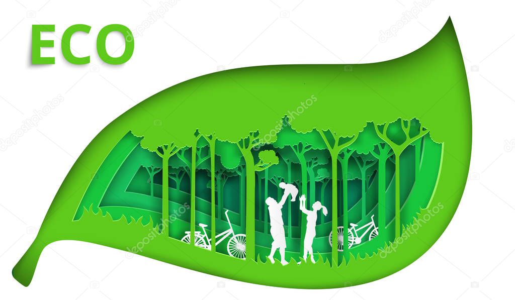 Nature landscape background and eco friendly concept.