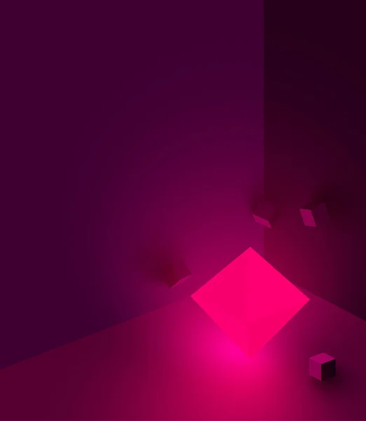 Fondo abstracto rosa con cubos 3d . — Archivo Imágenes Vectoriales