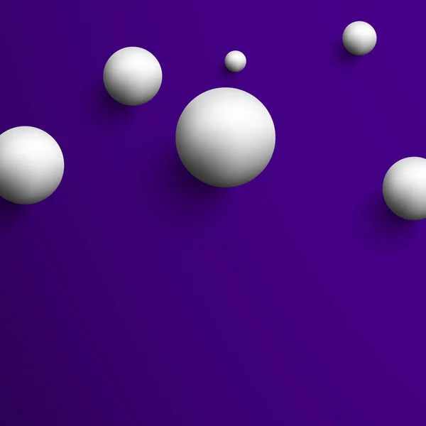 紫色背景与白色3d 球. — 图库矢量图片