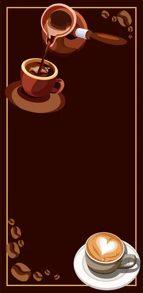 Коричневий фону з чашок кави. — стоковий вектор