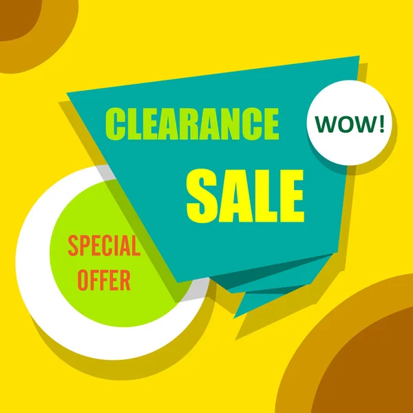 Green and yellow clearance sale poster. — Stock Vector