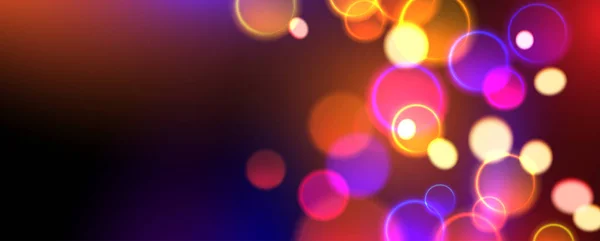 Bannière festive abstraite lumineuse avec lumières floues . — Image vectorielle