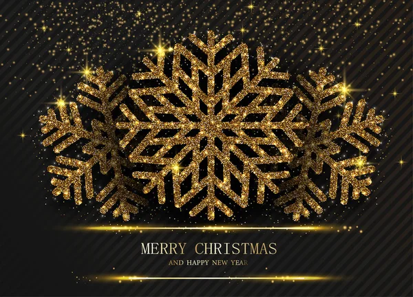 Feliz Navidad y Feliz Año Nuevo tarjeta de felicitación con hermosa — Vector de stock
