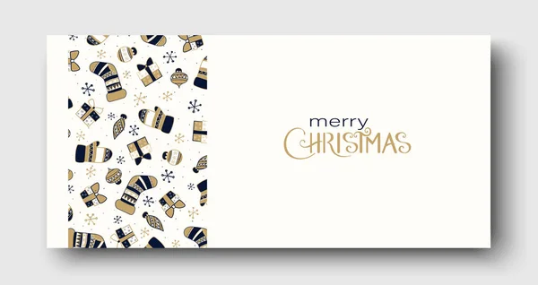 Merry Christmas greeting card or poster with abstract Christmas — Stock Vector