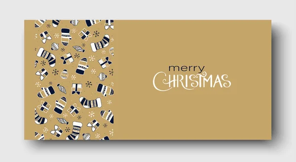 Merry Christmas greeting card or banner with abstract Christmas — Stock Vector