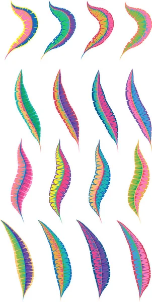 明るいカラフルなカーニバルの羽が白い背景で隔離 ベクトル紙図 — ストックベクタ