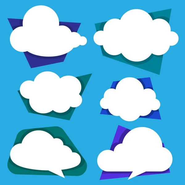 White clouds isolated on blue background. — Stock Vector