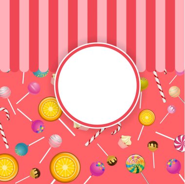 Yuvarlak pembe renk lolipop ile.