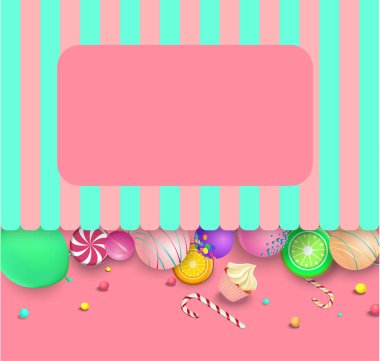 Pembe arka plan rengi lolipop ile.