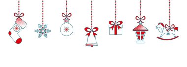 Renk tatil decoratio ile beyaz Noel ve yılbaşı banner