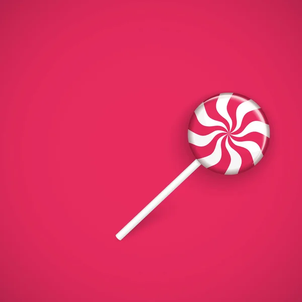 Roze achtergrond met schattige lollipop. — Stockvector
