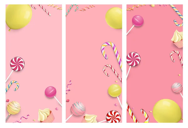 Pink backgrounds with color festive pattern. — Stock Vector
