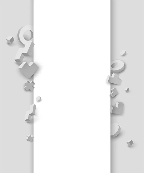 Fundo cinza e branco com figuras geométricas 3d . — Vetor de Stock