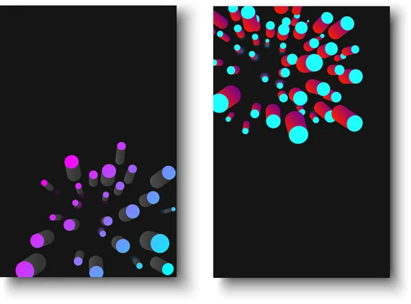 Schwarze strukturierte Hintergründe mit geometrischem 3D-Muster. — Stockvektor