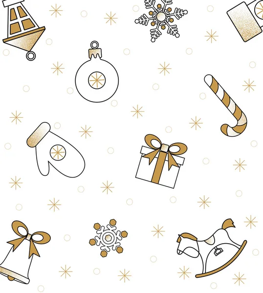 クリスマスと新年のデコラの白の抽象的なお祭り模様 — ストックベクタ