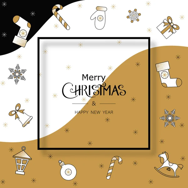 Joyeux Noël et bonne année carte de voeux avec papa festif — Image vectorielle