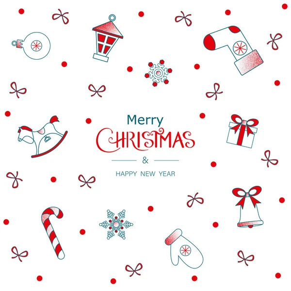 Noel ile neşeli Noel ve mutlu yeni yıl tebrik kartı 