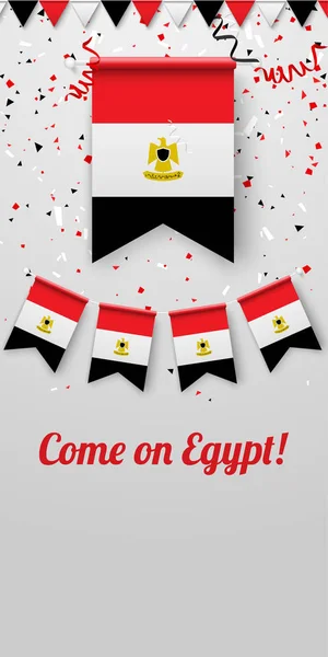 Vamos Egito Fundo com bandeiras nacionais . — Vetor de Stock