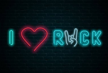 Rock renkli tabela üzerinde siyah gerçekçi örmek seviyorum wa