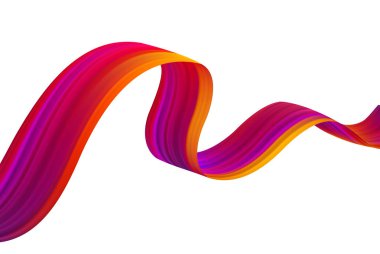 Beyaz arka plan üzerinde çizilmiş renkli sarmal fırça darbesi.