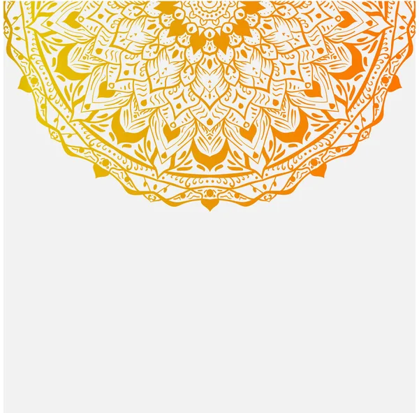 Weißer Hintergrund mit orangenem Mandala. — Stockvektor
