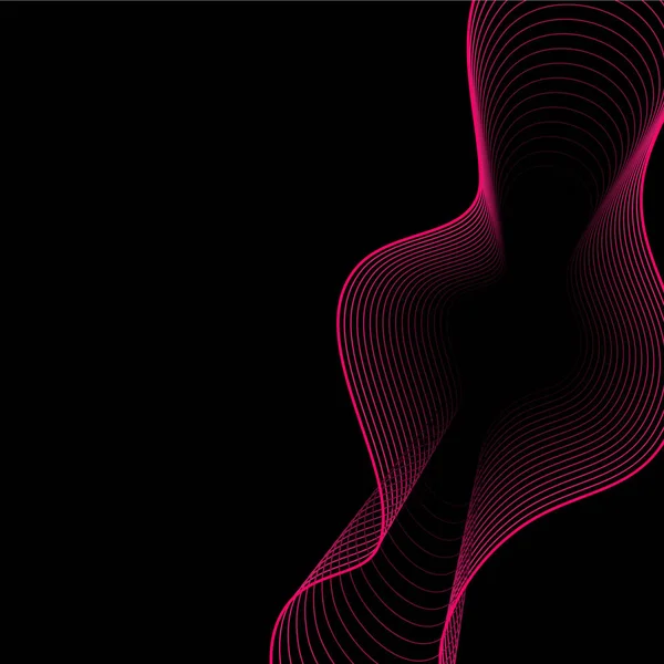 抽象的なピンクのストライプと黒の背景. — ストックベクタ