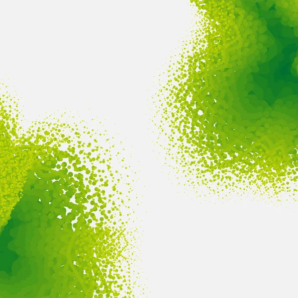 Witte achtergrond met groene abstracte druppels. — Stockvector