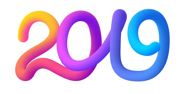 2019 yeni yıl işareti spektrum rakamları ile. — Stok Vektör