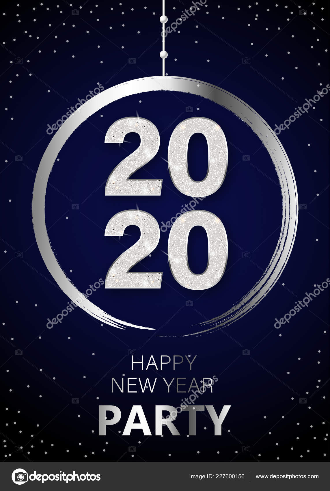 Happy New Year party 2020 poster with abstract Christmas ...
