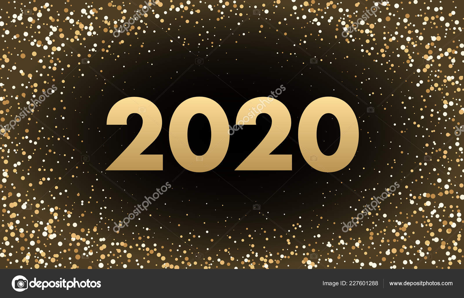 Happy New Year 2020 Background With Golden Figures Stock Vector Image 
