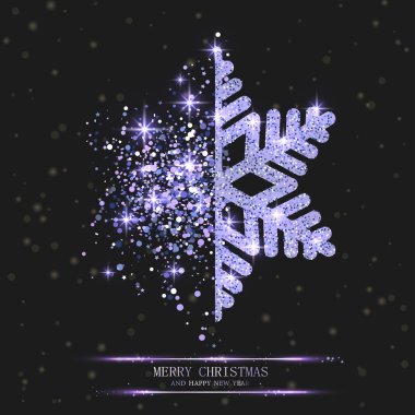 Güzel neşeli Noel ve mutlu yeni yıl tebrik kartı 